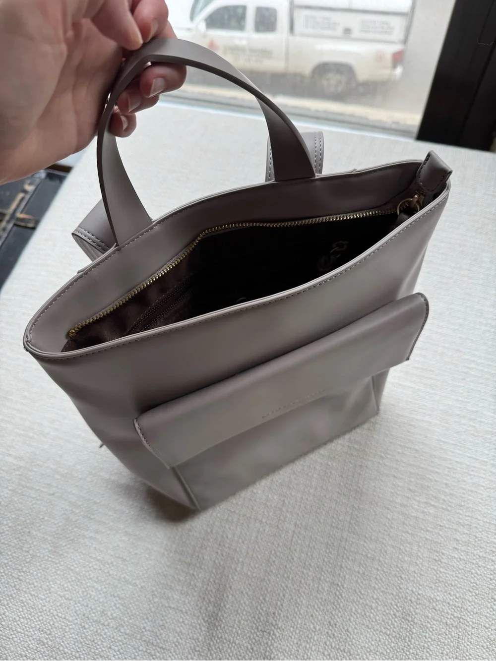 Adolfo Dominguez Women's Taupe Backpack Tote